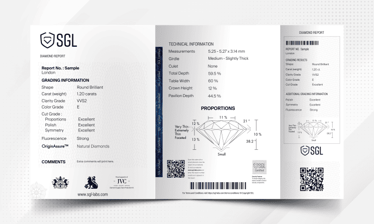 Diamond Grading Report Sample