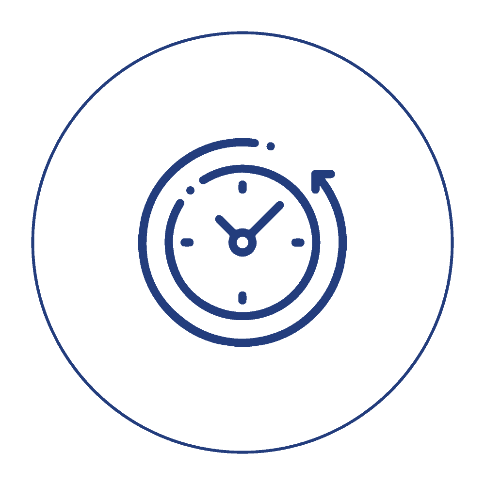 This illustration is used to highlight that the triple shield report is generated in minimum time possible with the highest order of efficiency.