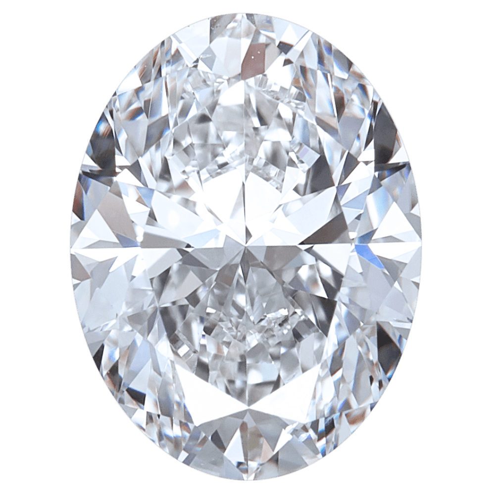 A big oval cut shaped diamond.