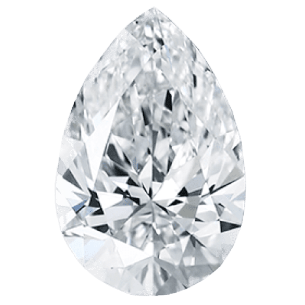 A diamond in pear shaped which is a combination of a round and a marquise shape.