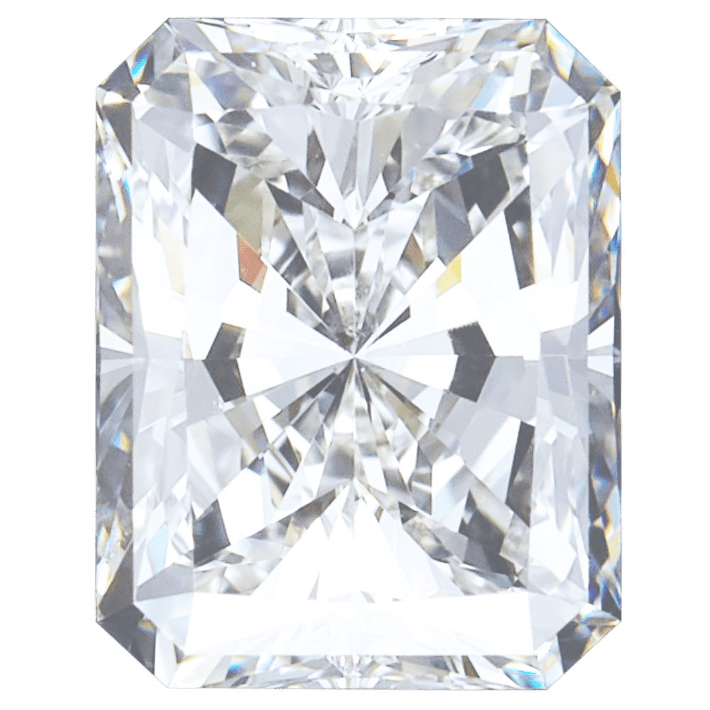 A radiant cut diamond which is a symmetrical and non-traditional cut of a Diamond.