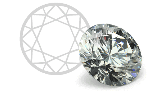Round shape diamond has 57 facets, it offers maximum brilliance and an overall chic appearance.