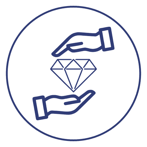 Icon used to showcase affordability for lab-grown diamonds.