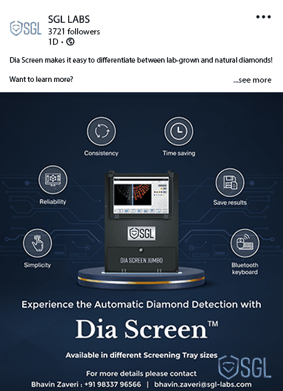 DIA screen - experience the automatic diamond detection