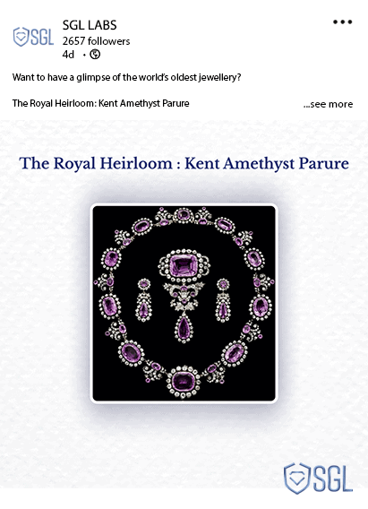 Post on the royal Heirloom - the kent amethyst parure.