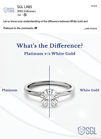 Post on know the difference between white gold and platinum.