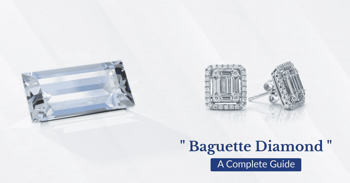 This is the featured image of the blog post on Baguette Diamonds. The image shows 3 baguette diamonds placed closed to each other