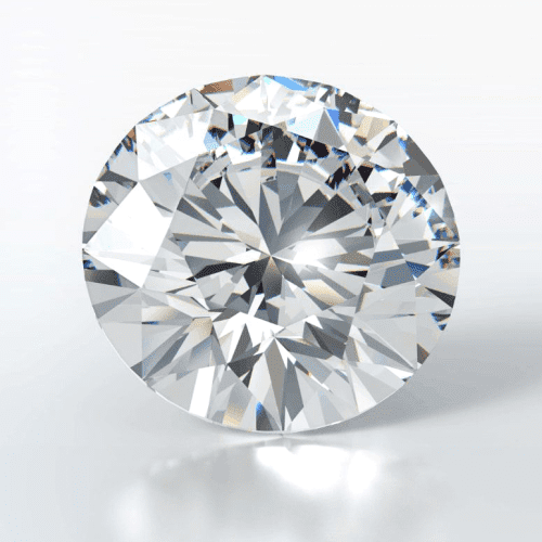 Picture of a round cut diamond. the blog talks about history and origin of round diamonds.