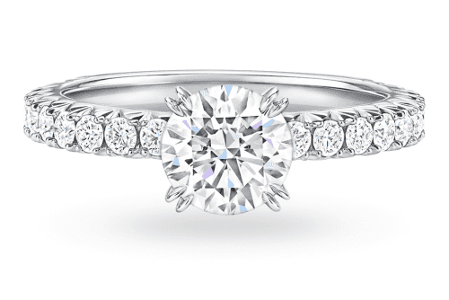 round cut diamond ring which is a popular choice for engagement.