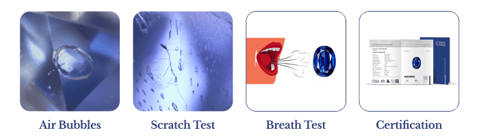 How to test blue sapphire at home - Air bubble, scratch test, breath test and certification
