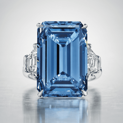 One of the most expensive diamonds in the world is the Oppenheimer Blue diamond. Only 1% of diamonds are in vivid blue colour.
