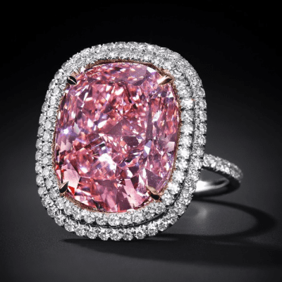 The Sweet Josephine is a fancy vivid pink diamond weighing around 16.08 carats. This cushion-shaped diamond is extremely rare.