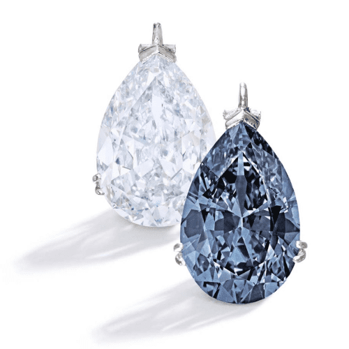 The Zoe diamond is one of the rarest and most expensive diamonds in the world. It has a fancy vivid blue colour and weighs around 9.75 carats.