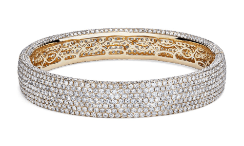Pave bangle studded with diamonds all around is just the perfect bling for a lady