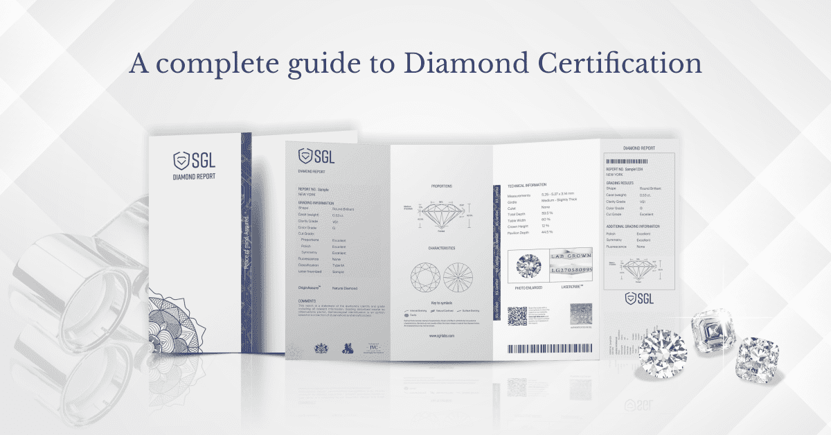 Feature image for the blog - a complete guide to diamond certification.