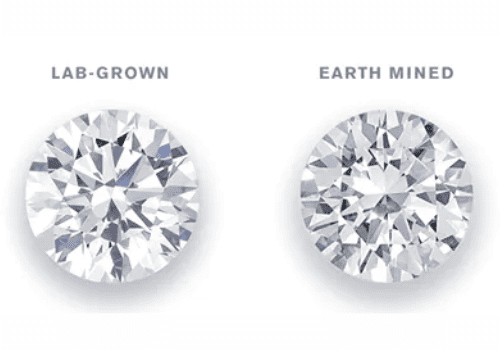 Lab-grown and Earth-mined diamond images