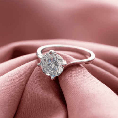 single diamond solitaire ring